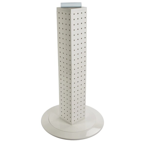 Four-sided 4"W x 24"H Pegboard Tower W/ Revolving 14.5" Base